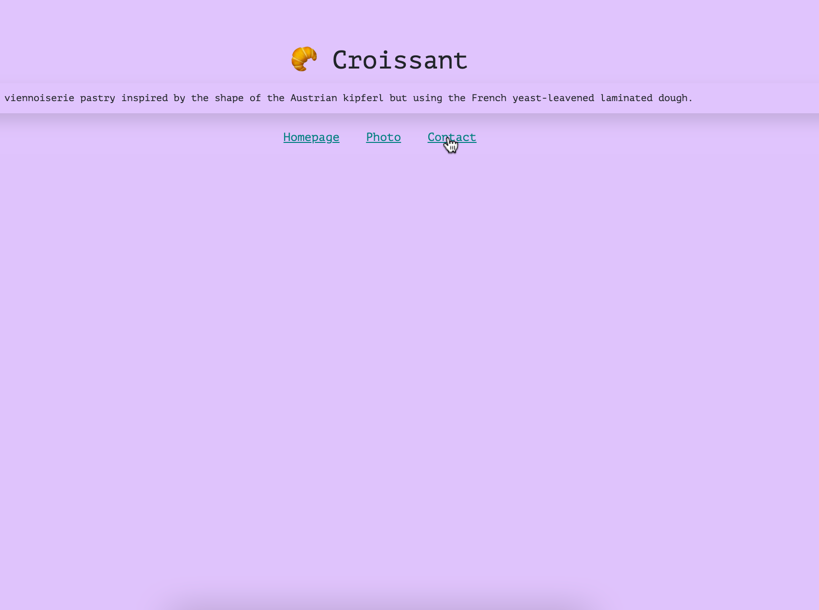 Croissant landing page